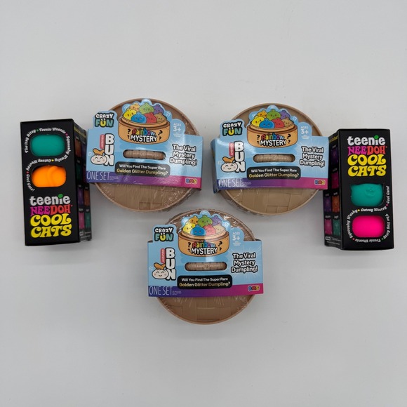Schylling Other - NeeDoh Teenie Cool Cats and Crazy Fun Squishy Bun Rainbow Mystery Dumpling